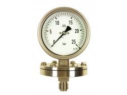 All-stainless steel pressure gauge with separating membrane